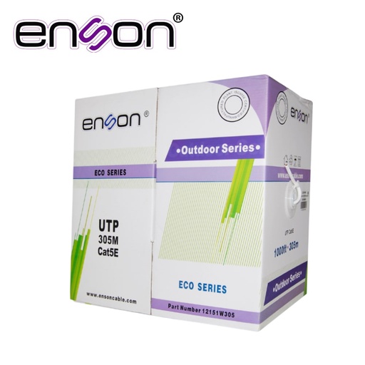 [TS-12151W305] CABLE UTP CAT5E ENSON 12151W305 BLANCO ECO EXTERIOR (EN TUBERIA) 305MT